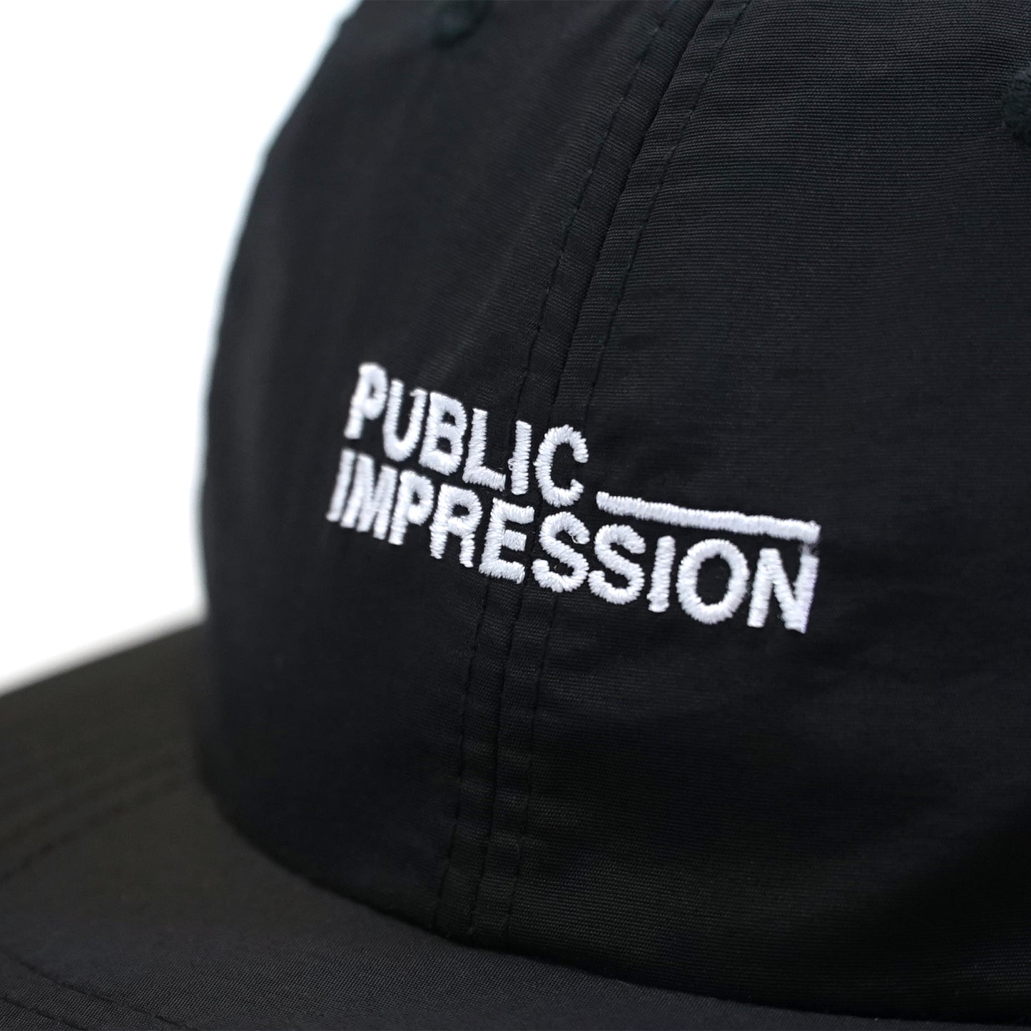 PUBLIC IMPRESSION - Unstructured Nylon 6 Panel Cap/Black